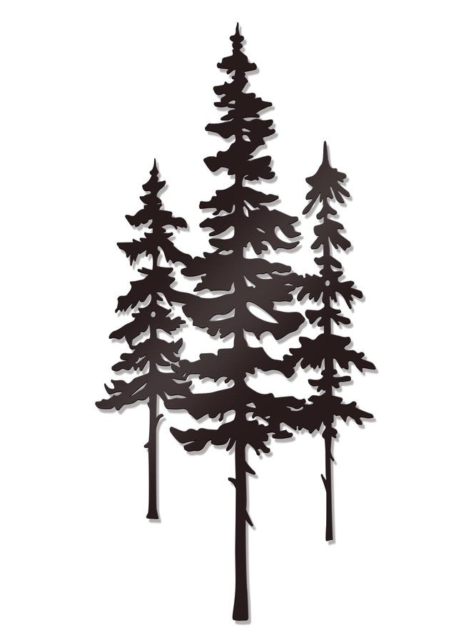 Bnesi Metal Wall Art Pine Tree Wall Decor Nature Cedar Trees Metal Home Wall Art Sign Wall Decorations for Living Room Bedroom Home Forest Decor Gift for Nature Lover (Black) - Image 1